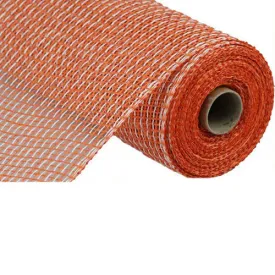 10" Orange White Multi Poly Burlap Mesh RP815941
