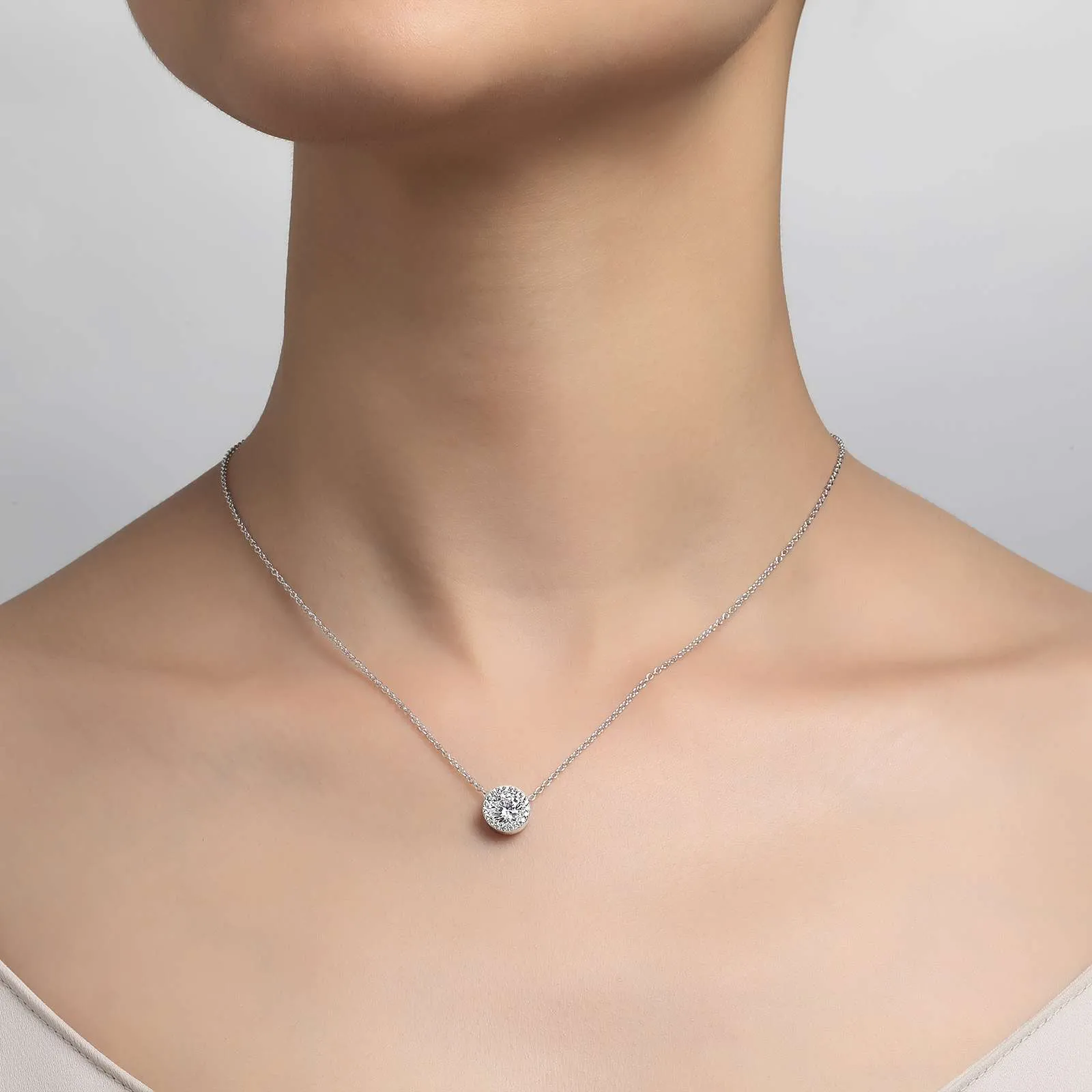 1.23 CTW Halo Necklace