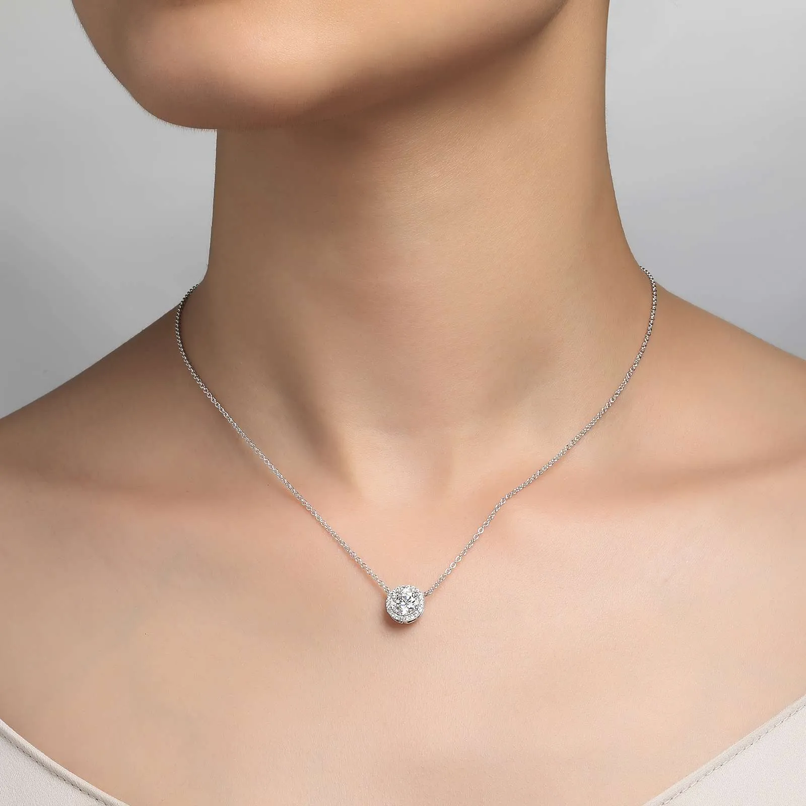 1.23 CTW Halo Necklace