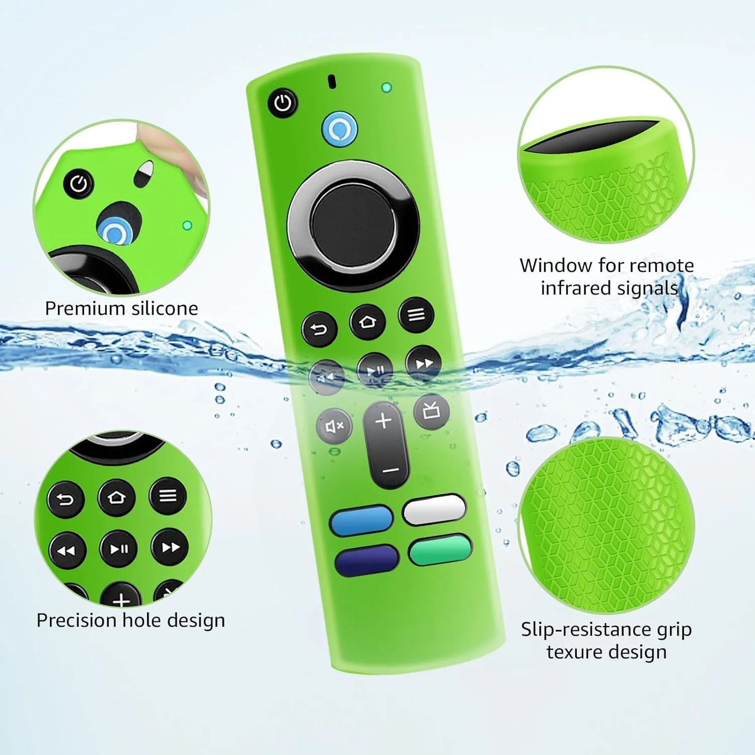 3 Pack ONEBOM Silicone Protective Remote Case Cover, Silicone Control Cover Skin| Glow in The Dark(Green&Purple&Orange)