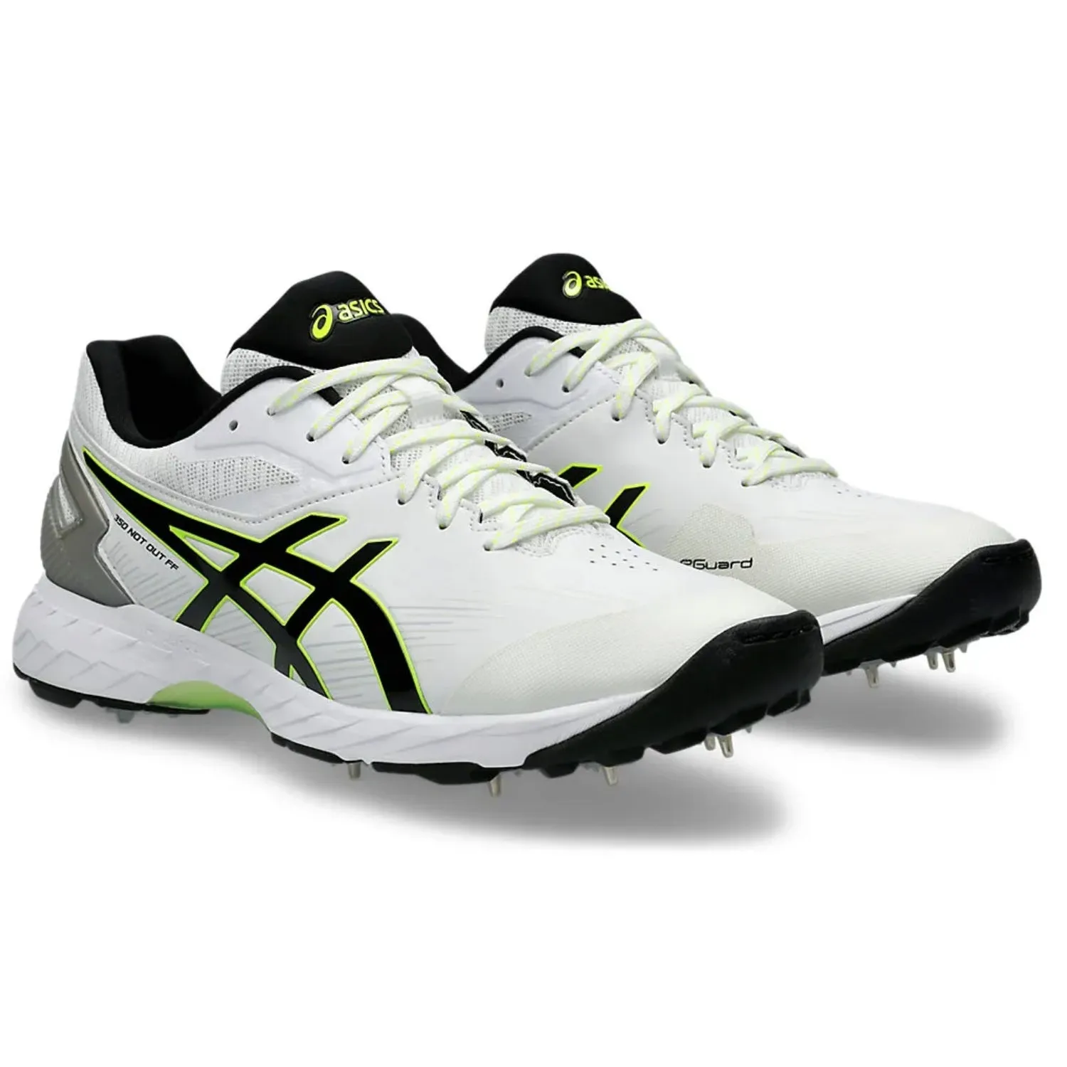 ASICS 350 Not Out FF Men's Cricket Spike Shoes, White/Black