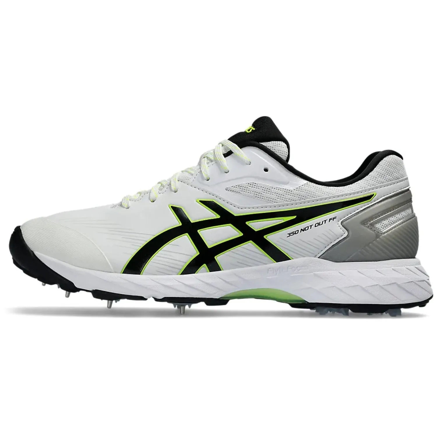 ASICS 350 Not Out FF Men's Cricket Spike Shoes, White/Black