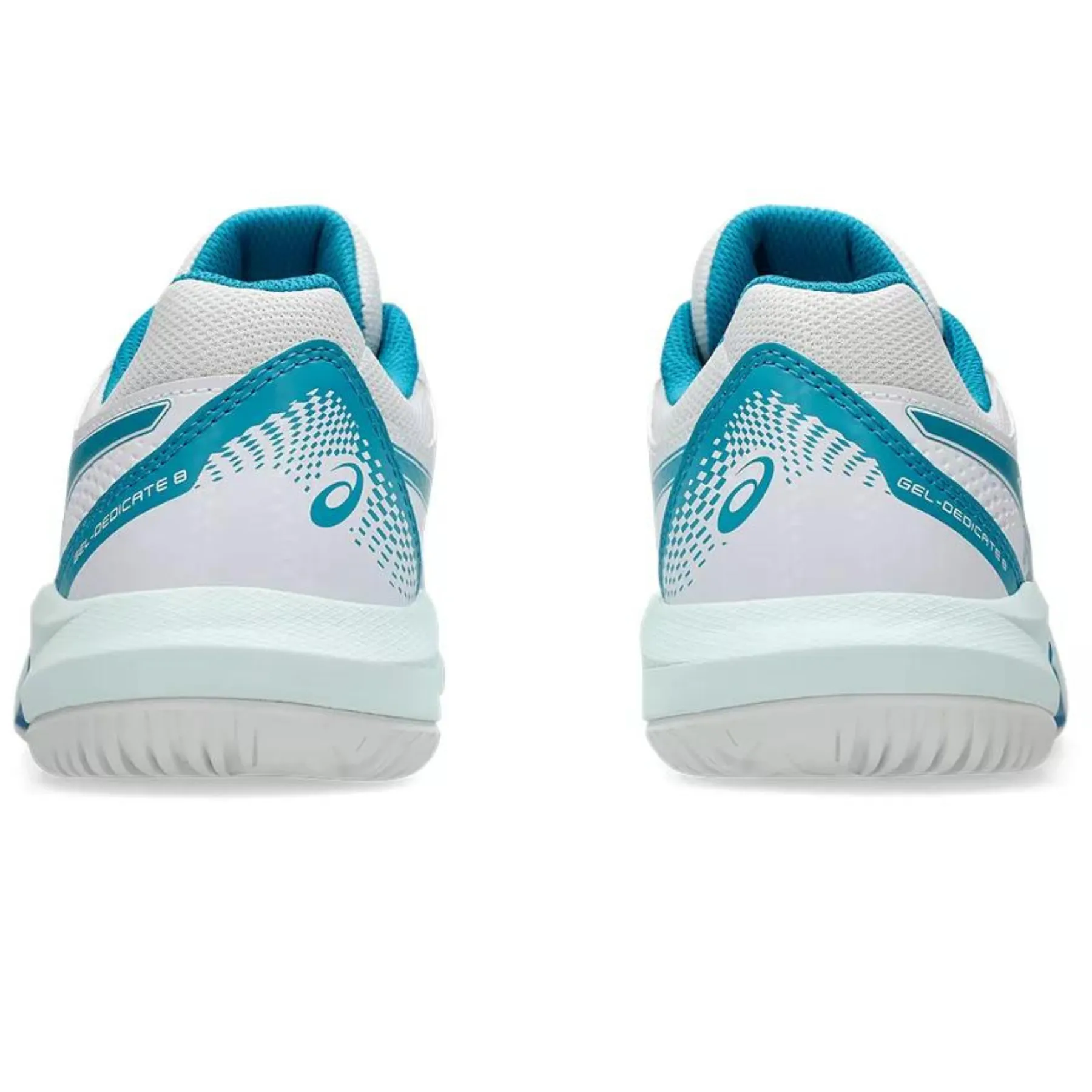 Asics Gel Dedicate 8 Womens Tennis Shoes - White/Teal Blue