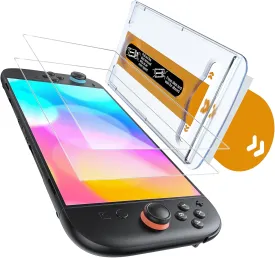 Auarte 2 Pack Screen Protector for Switch 2 Console (2025) with Auto Alignment Frame, Tempered Glass for Nintendo Switch 2 Screen Protector [Military-grade Shockproof], 7.9 inch Clear