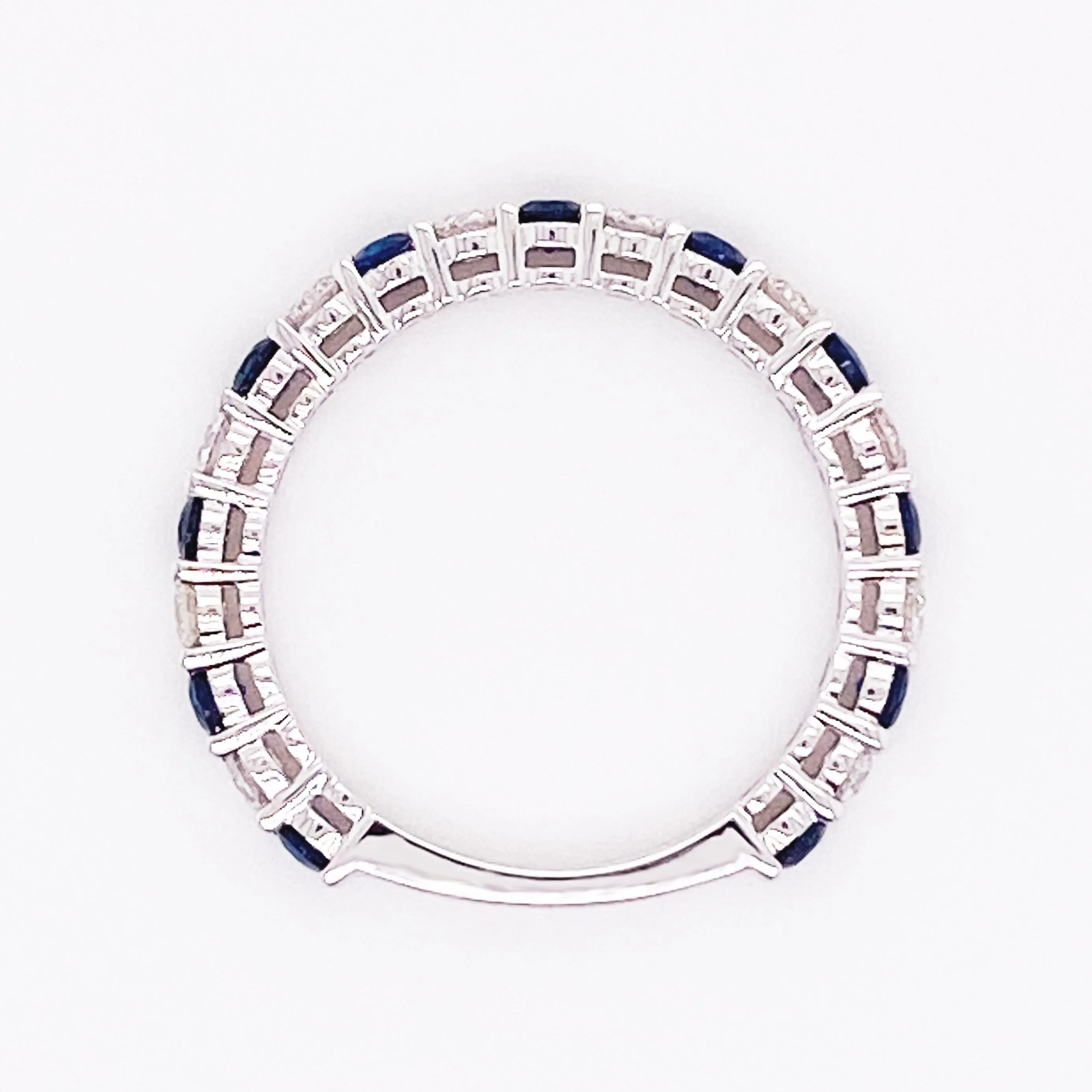 Blue Sapphire Diamond Stackable Ring