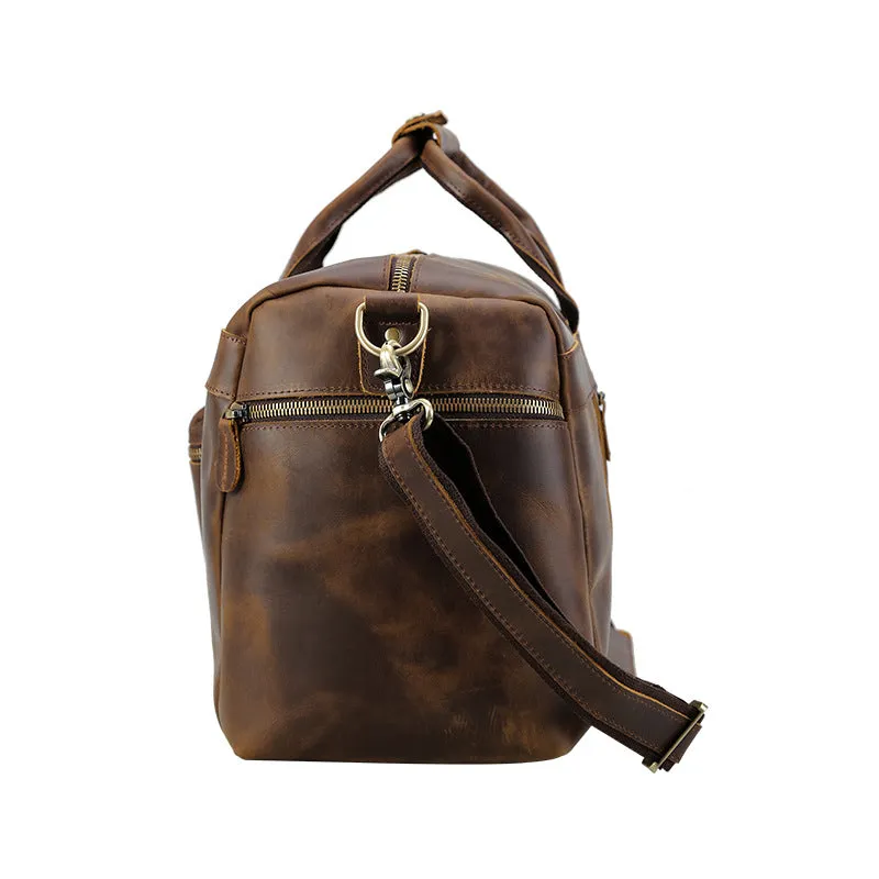 Christmas Gifts Men's Leather Travel Bag Leather Duffle Bag Leather Weekender Bag Men Overnight Bag