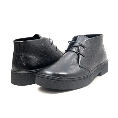 Classic Playboy Ostrich Leather Shoes - Genuine Ostrich Leather, Style, and Comfort