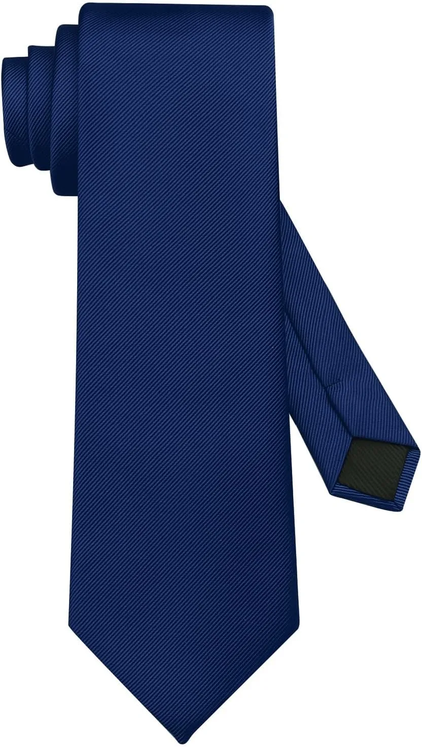 DecTwig Men's Ties Solid Color Formal Neckties 3.15" (8CM) Black Ties For Men