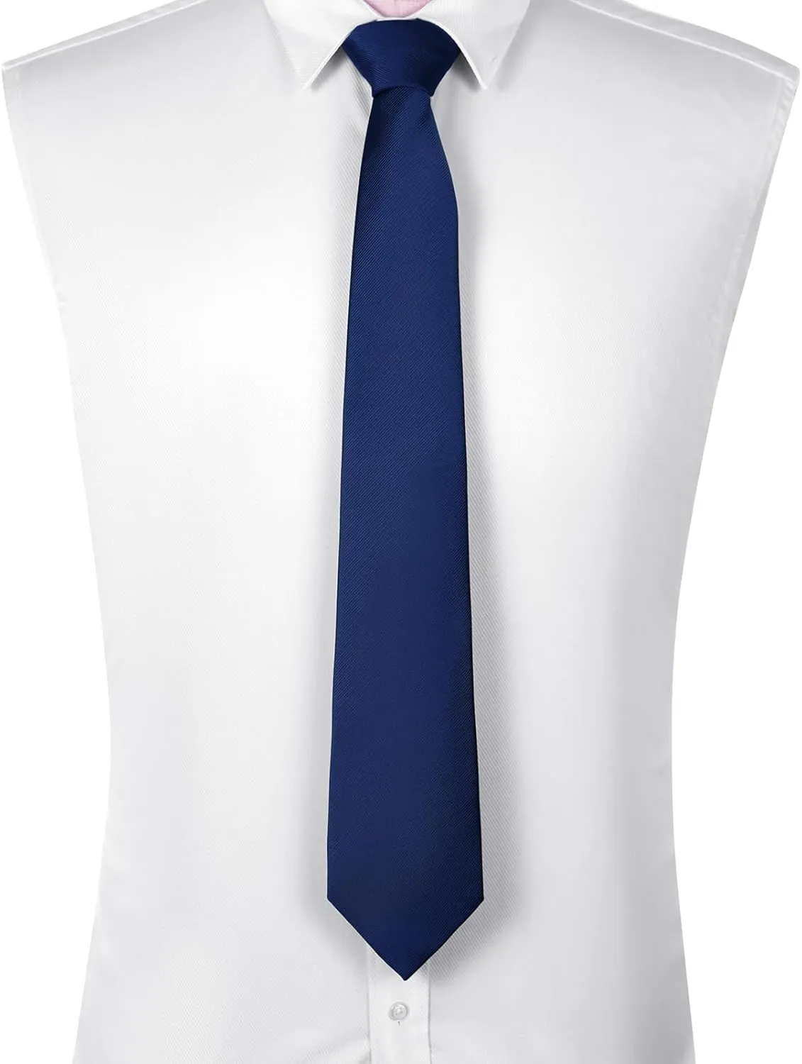 DecTwig Men's Ties Solid Color Formal Neckties 3.15" (8CM) Black Ties For Men
