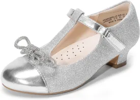 DREAM PAIRS Girls Dress Shoes Mary Jane Heel T-Strap Party Flower Wedding Princess Pumps for Little Big Kid