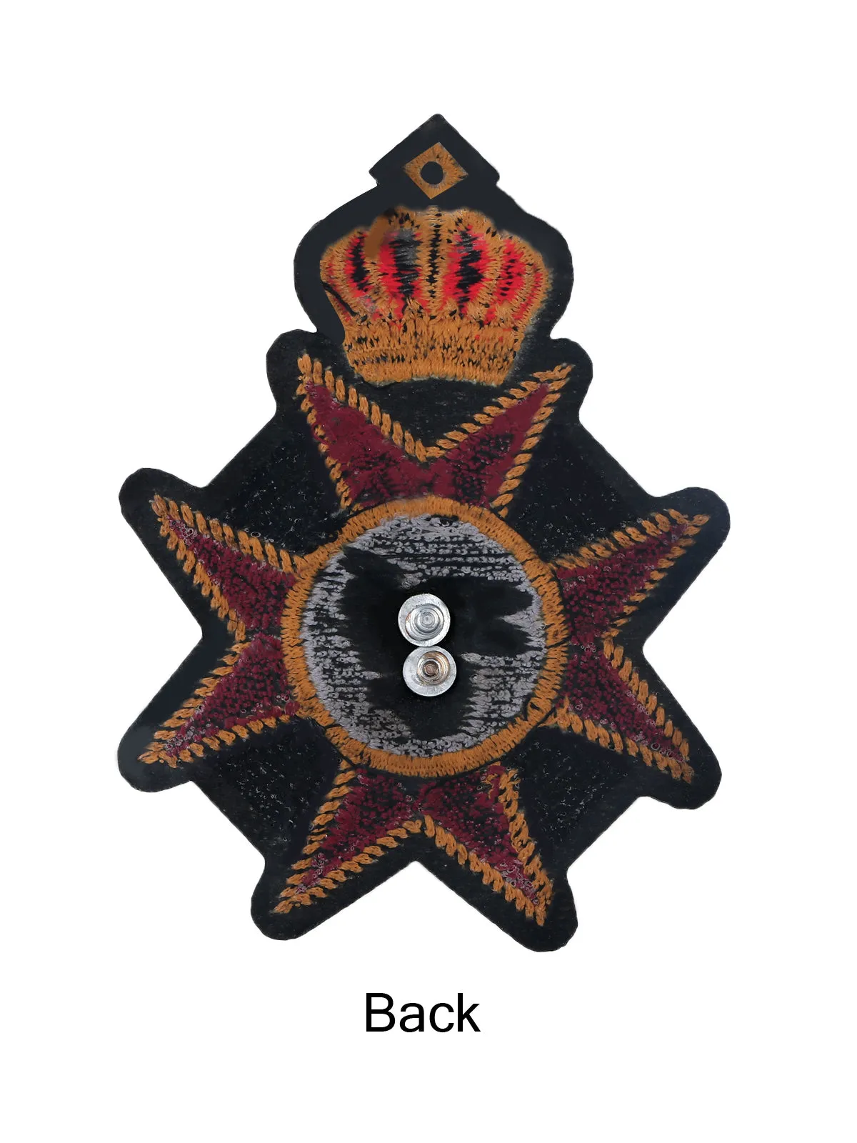 Embroidered Crown & Bee Logo Badge Textured Patch