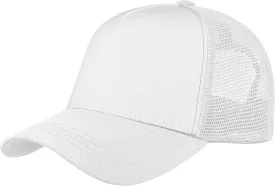 Falari 5-Panel Mesh Baseball Cap, Trucker Hat, Structured Plain Design, Cotton, Adjustable Size