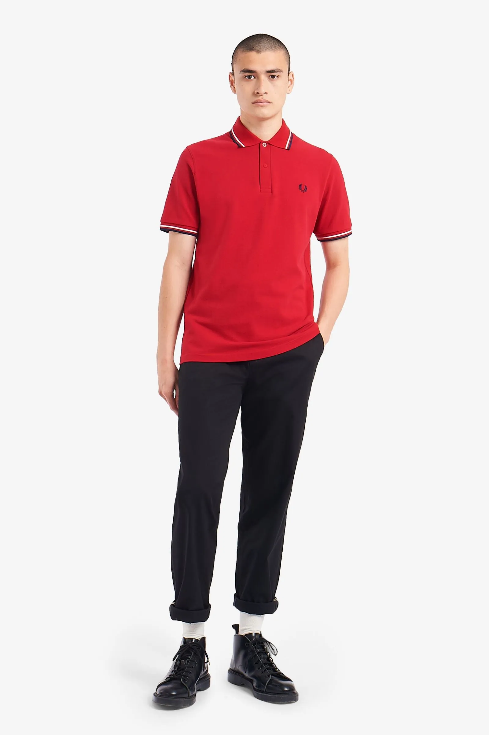 Fred Perry Polo Salsa / White / Blue