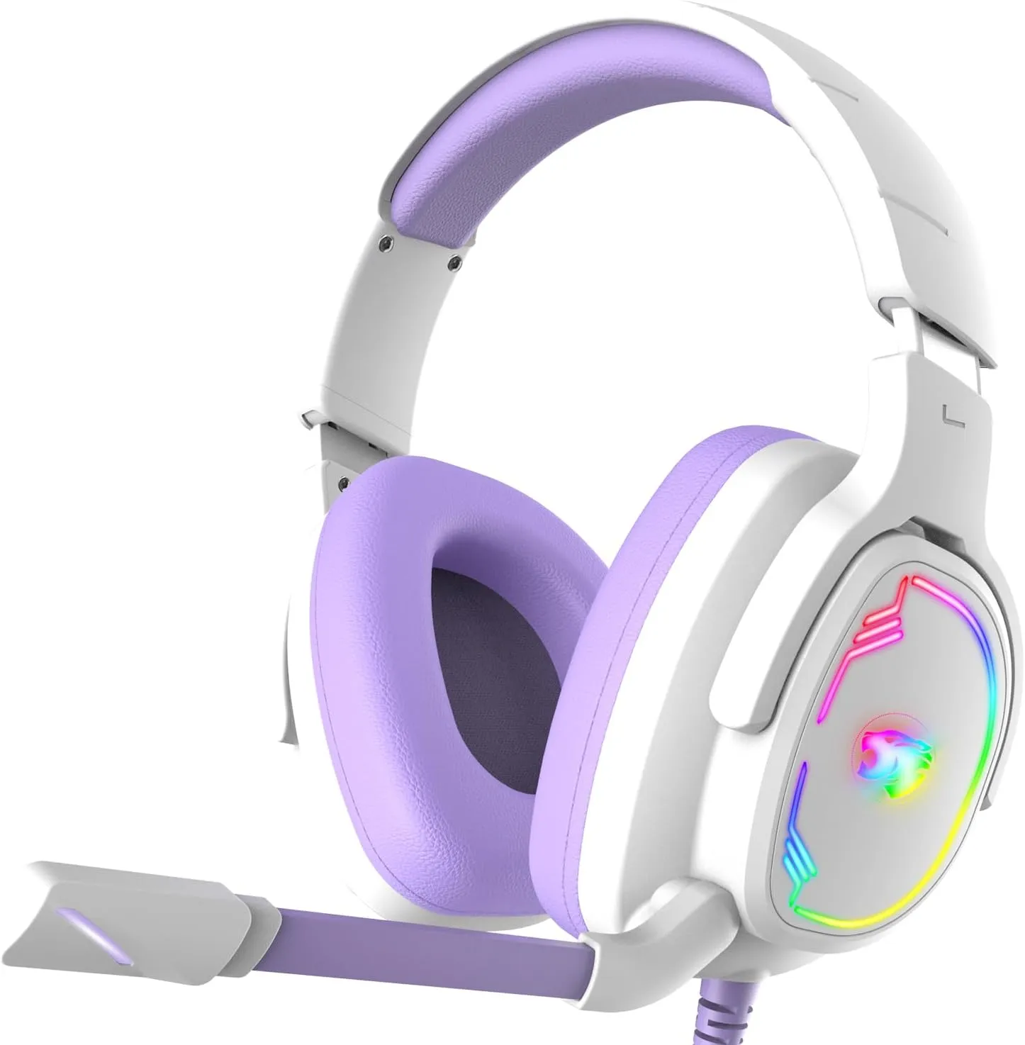 Gaming Headset for PC/PS4/PS5/Xbox One/Switch, Stereo Surround Sound Gaming Headphones with Noise Canceling Flexible Mic, Computer Headset with 3.5mm Jack(Purple)