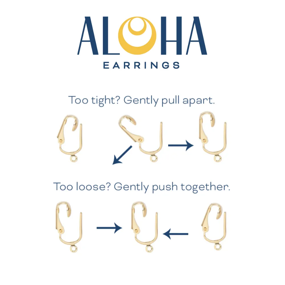 Gold Teardrop Shaped Simulated Freshwater Pearl Clip On Dangling Earrings