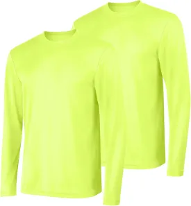 Hanes Sport Men's Long-Sleeve T-Shirt Pack, Cool DRI Moisture-Wicking Performance T-Shirts, Performance Tee, 2-Pack