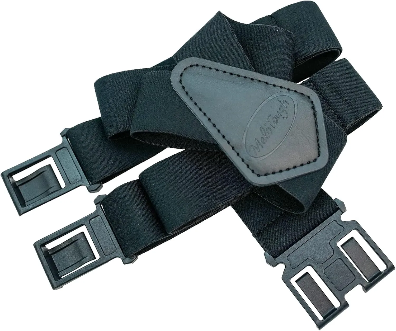 MELOTOUGH Belt Clip Suspenders for Men's Elastic Hook End Plastic Clip Suspenders Non Metal Airport Friendly