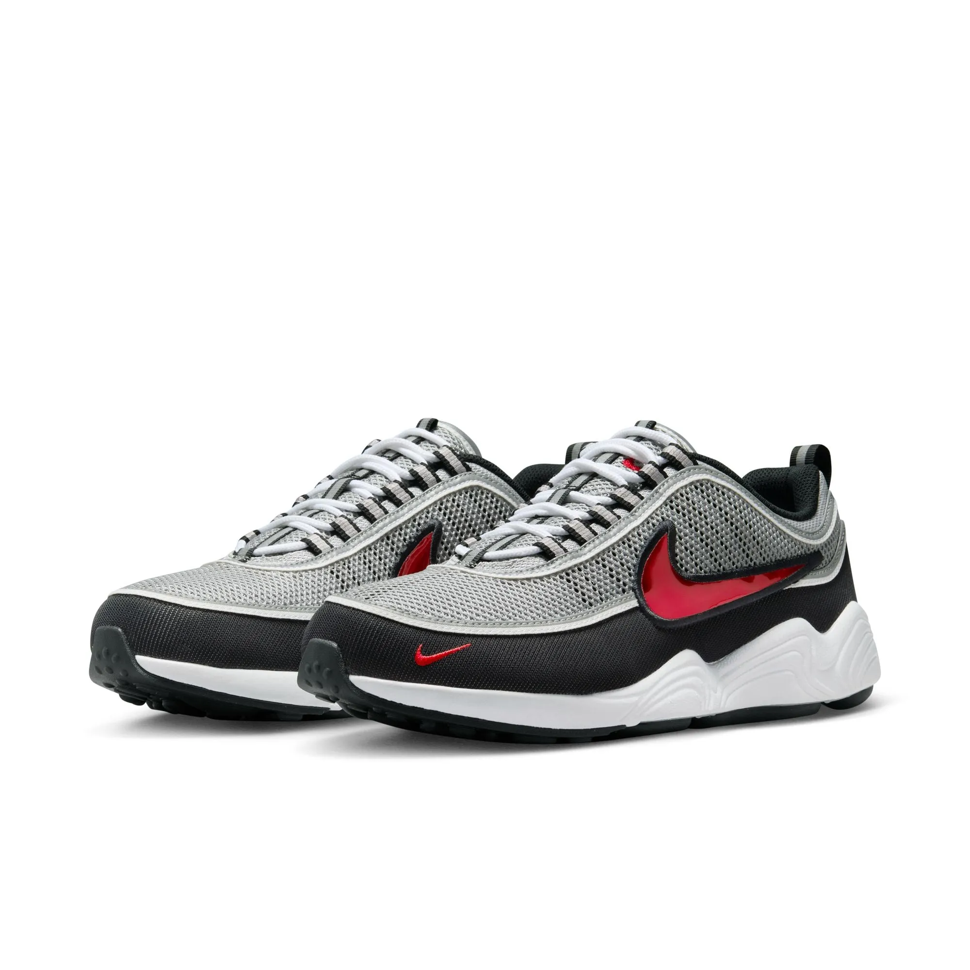 NIKE AIR ZOOM SPIRIDON - METALLIC SILVER/SPORT RED-BLACK-WHITE