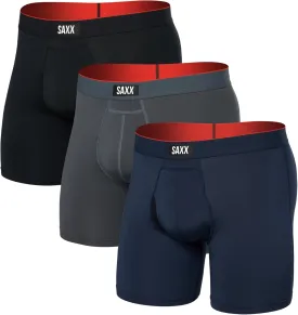 SAXX Underwear Co. Men's Underwear with Pouch Multi Sport Mesh Boxer Brief Fly 3Pk