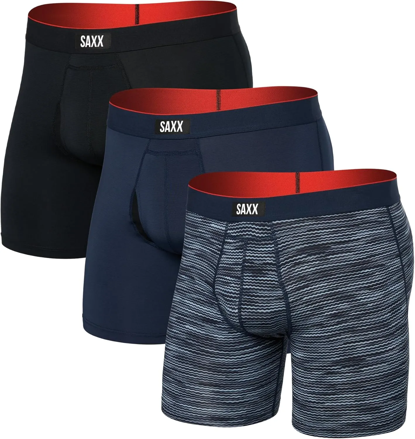 SAXX Underwear Co. Men's Underwear with Pouch Multi Sport Mesh Boxer Brief Fly 3Pk