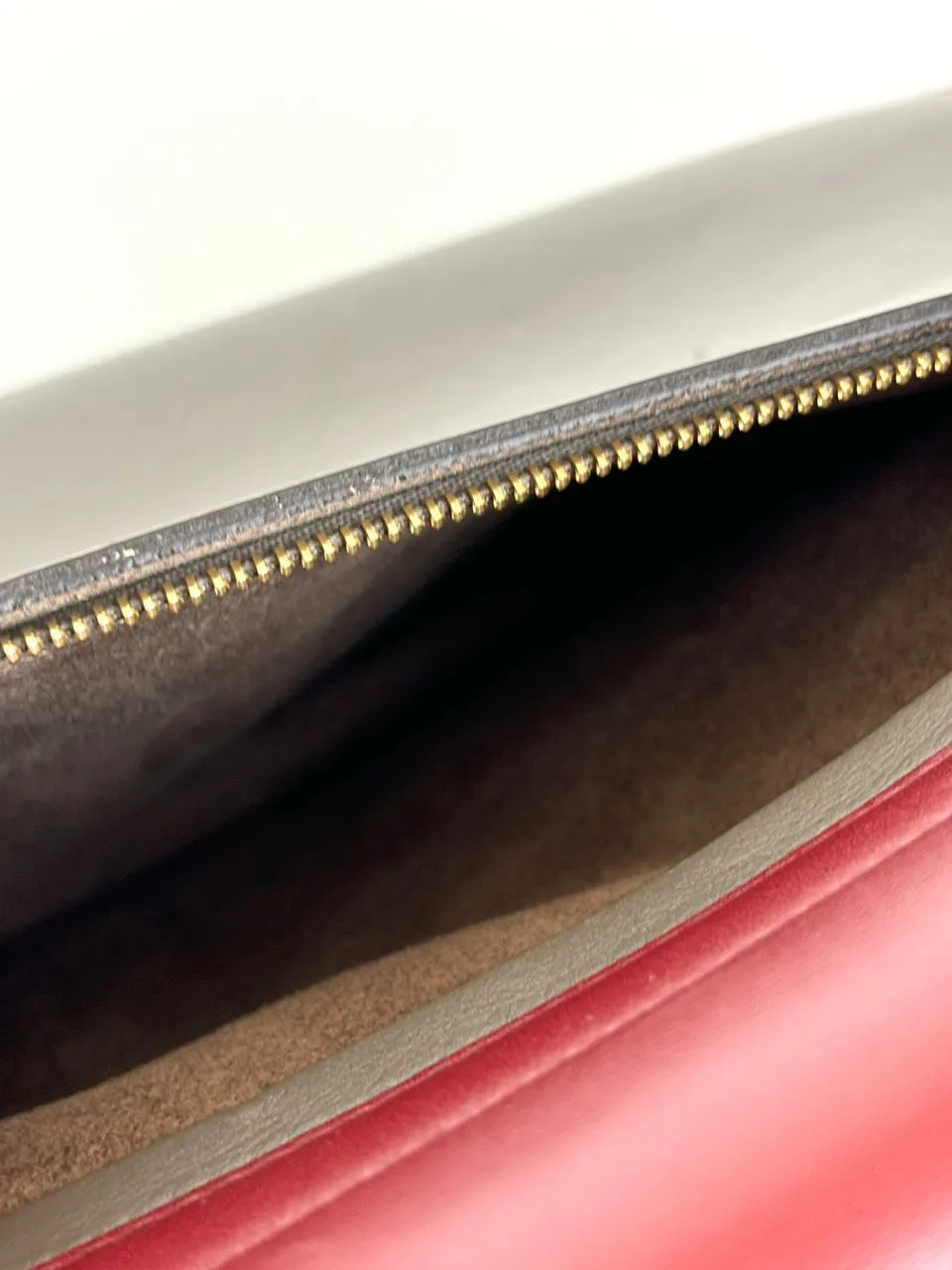 Small Trapeze Bag in Granite Tri-Color Leather and Suede