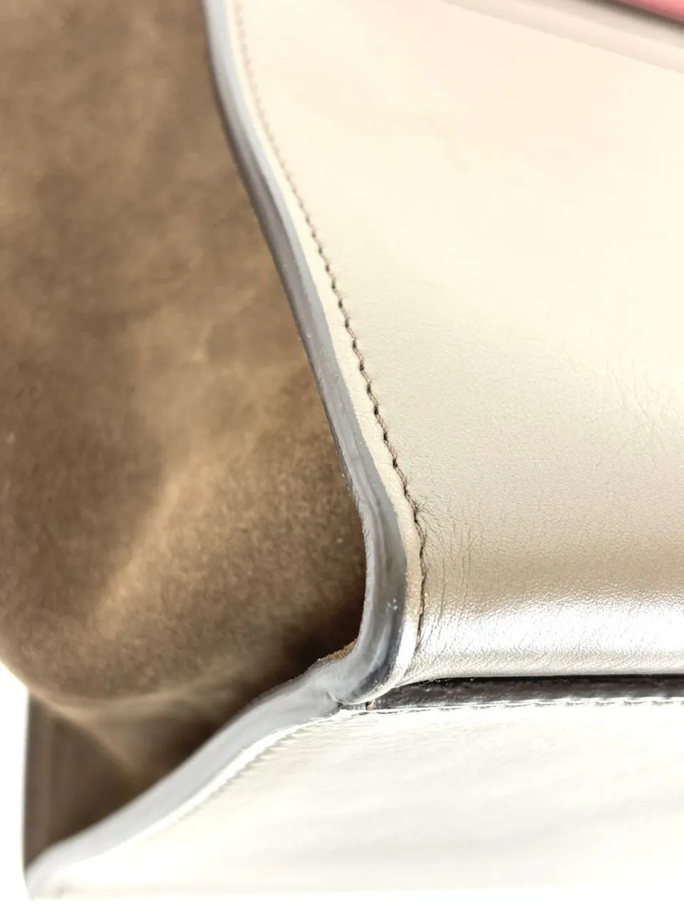 Small Trapeze Bag in Granite Tri-Color Leather and Suede