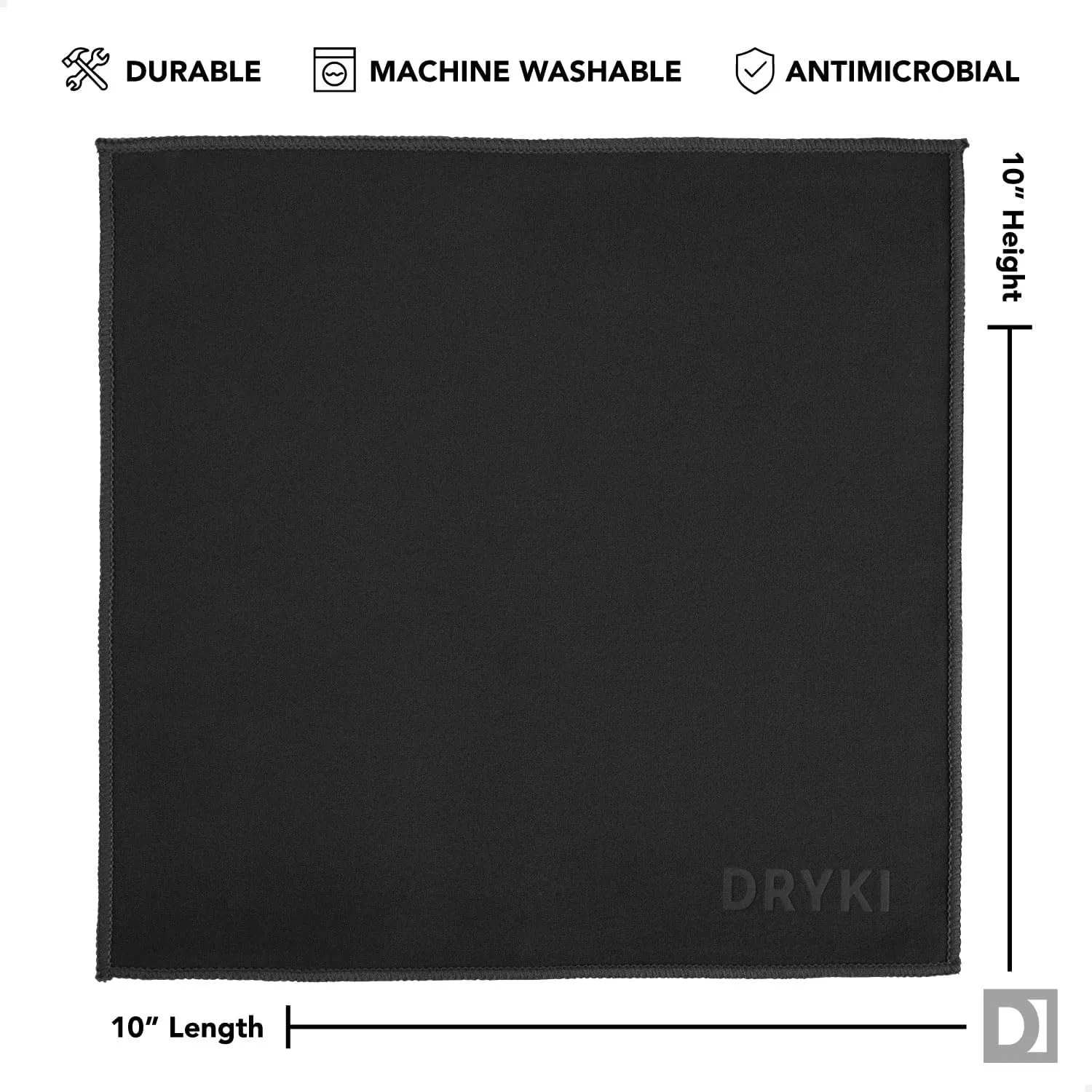 Sweat Absorbing Handkerchiefs - Quick-Dry Microfiber Sweat Rags & Towels for Face, Hands, & Body - Perfect for Gym, Sports, and Work (Black: 5 Pack)