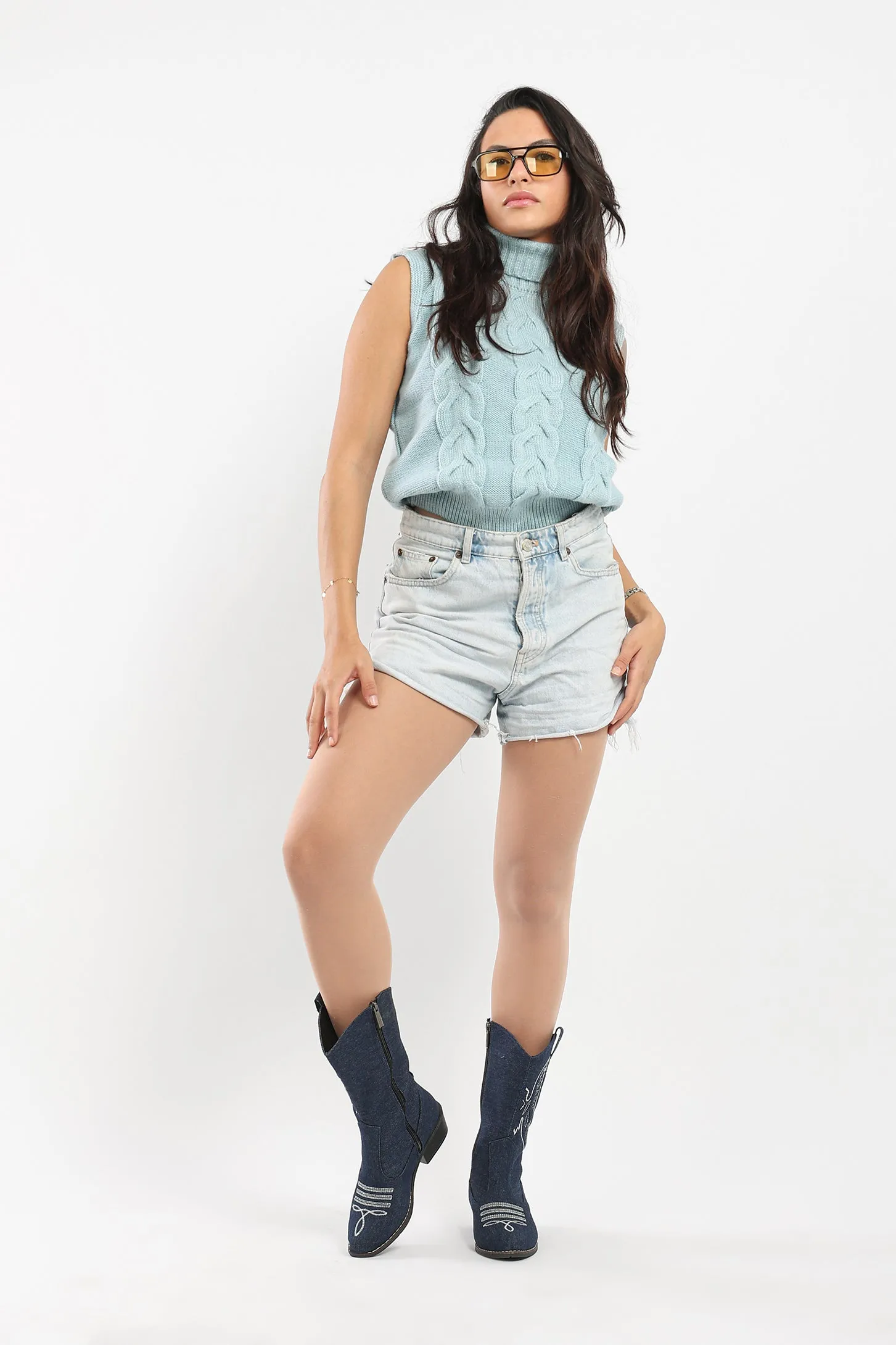 TEXAS COWBOY BOOTS - DENIM