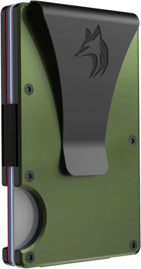 wallets for men, Metal Wallets For Men Minimalist Credit Card Holder - Slim Wallet for Men with RFID Blocking - Front Pocket Wallet with Money Clip (Green)